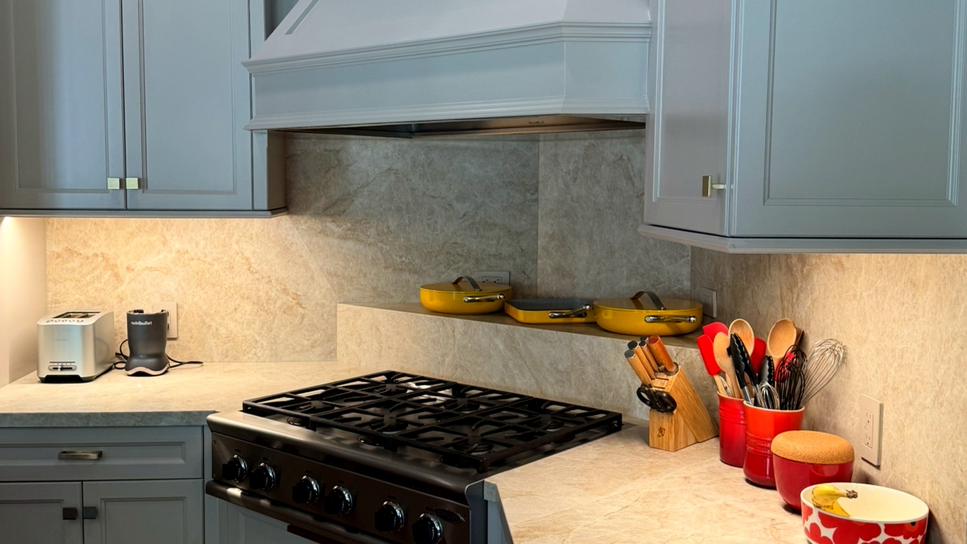 Bright white cabinetry refinished to a satin smooth finish